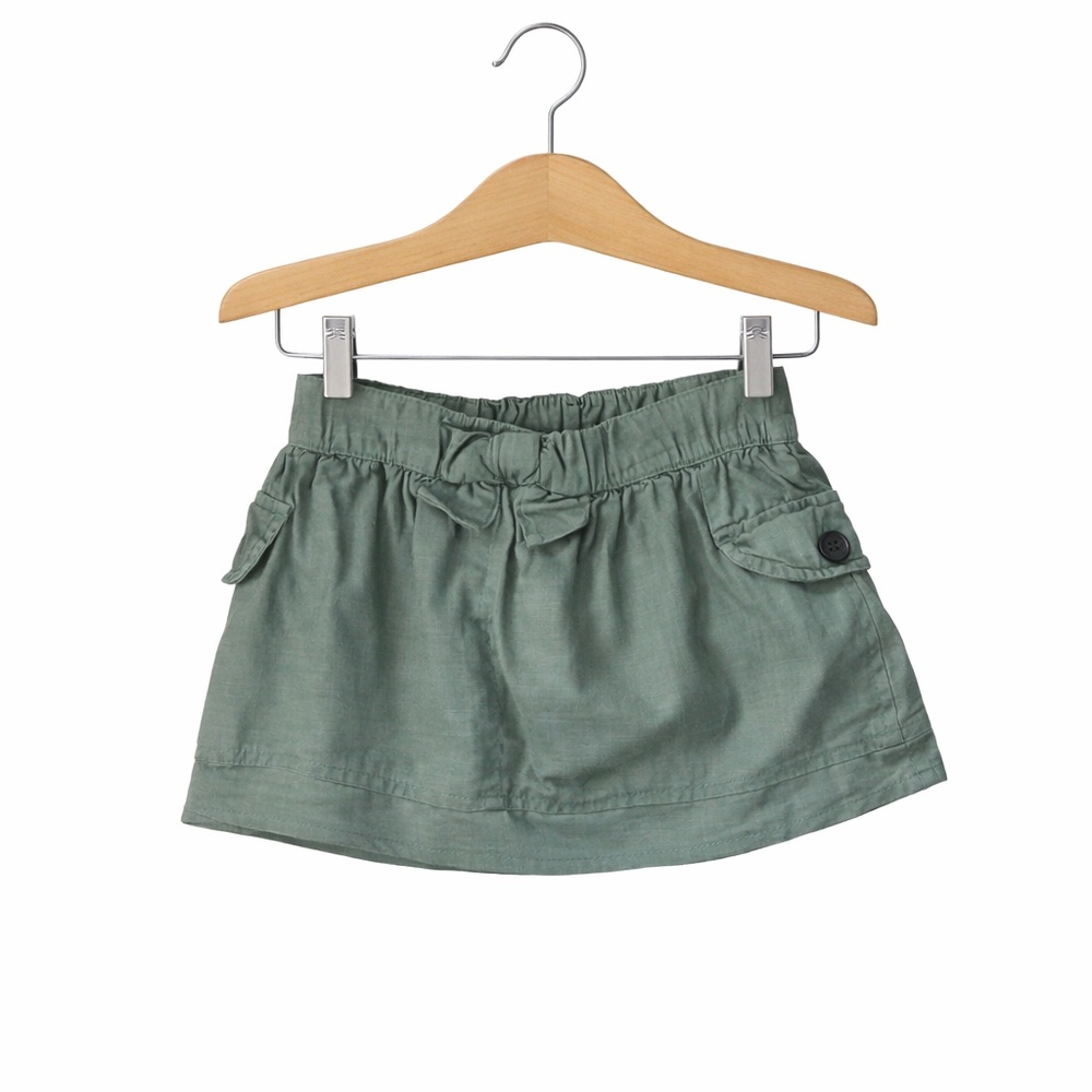 Cat & Jack Olive Green  Cargo Style Skirt With Bow. Great Condition.  Size 4t